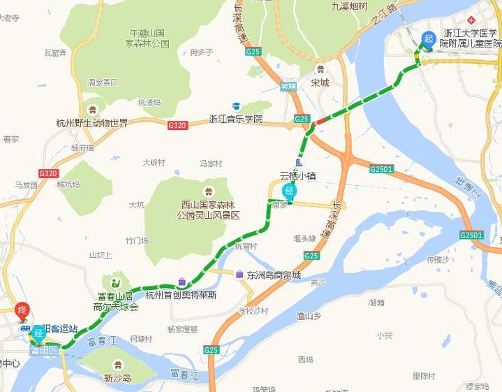 301路线路走向示意图