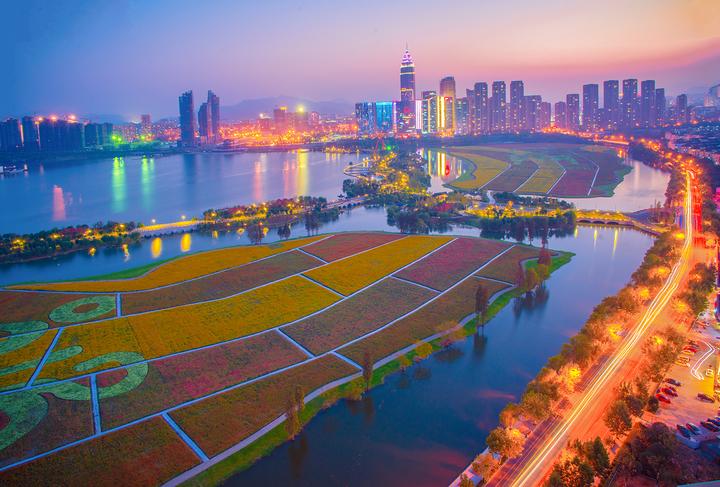 去年11月,一张空中俯瞰的迪荡湖花海图刷爆了绍兴朋友圈