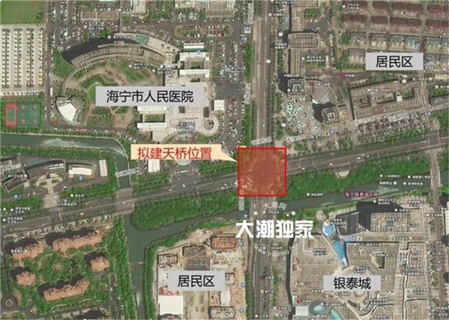 本项目位于海昌路钱江西路路口,北侧为海宁市人民医院和海宁金融中心