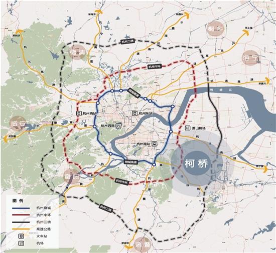 根据最新获批的《杭州市城市综合交通规划2007-2020(2018修订)》,杭州