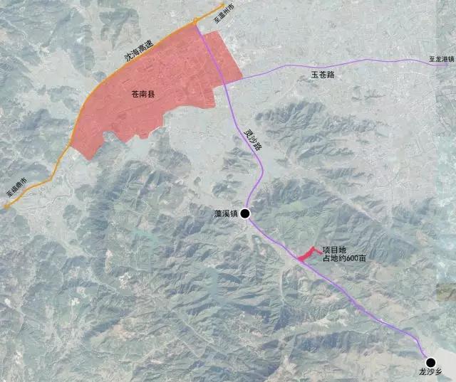项目位于苍南县藻溪镇平水村,灵沙公路右侧,距离苍南县城灵溪镇约10