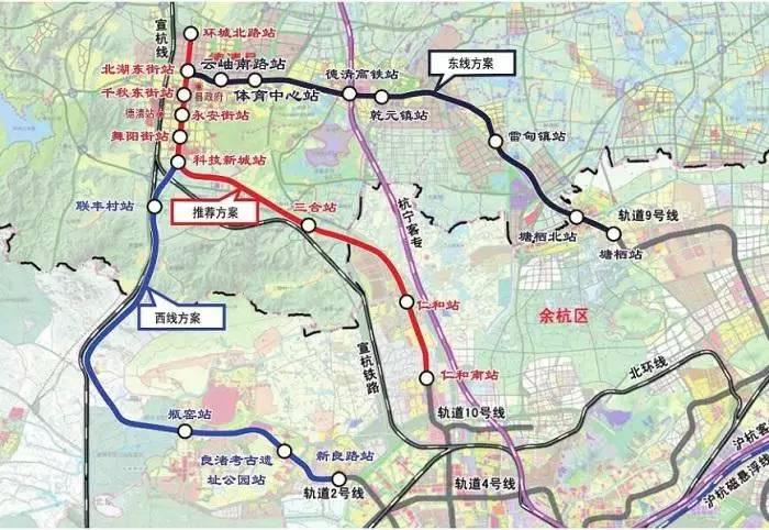 杭州到德清的城际轻轨工程线路图