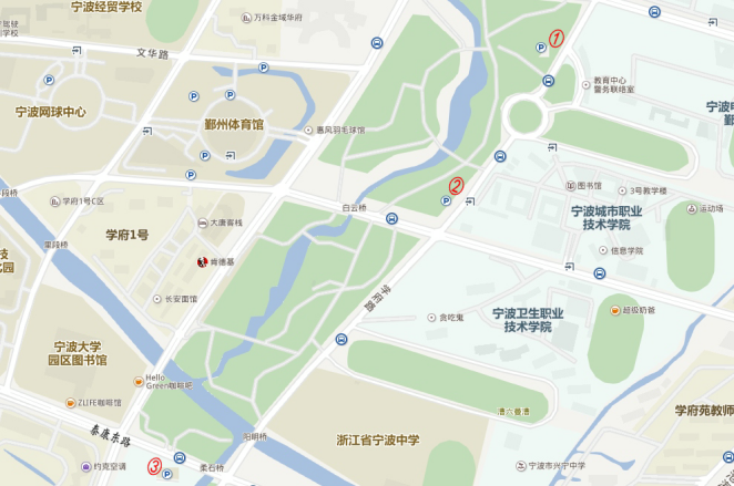 院士公园周边的有多条公交线路直达,且公园为开放式公园,市民可就近