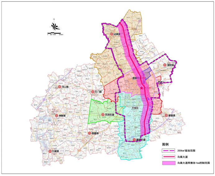 乌镇大道科创集聚区总体规划范围图及控制区范围图
