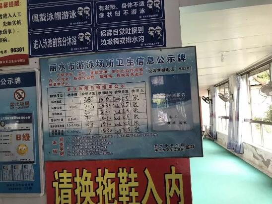 池水质如何,看口碑网上水质自检公示和游泳场所内卫生信息公示牌上