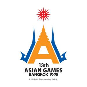1998年泰国亚运会会徽,会徽主体为泰国尖顶佛塔.