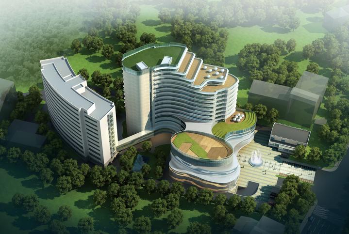 台州骨伤医院新门诊综合大楼鸟瞰图.