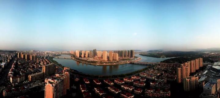 嵊州市区风景鸟瞰图