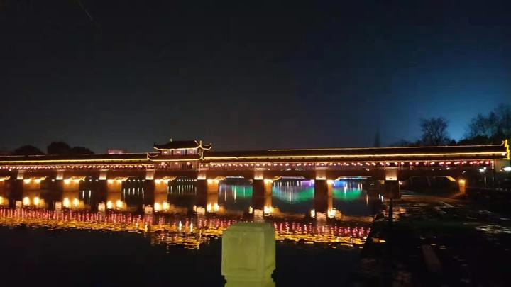 《熟溪桥夜景》山水古迹 摄于武义