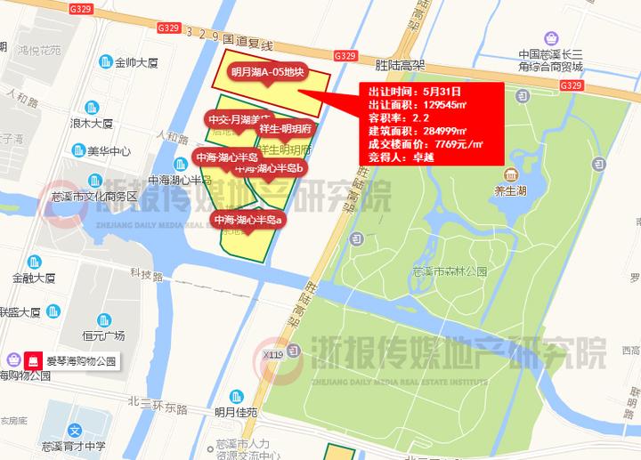 明月湖a-05地块区位图 (来源:浙报传媒地产研究院"决策通")