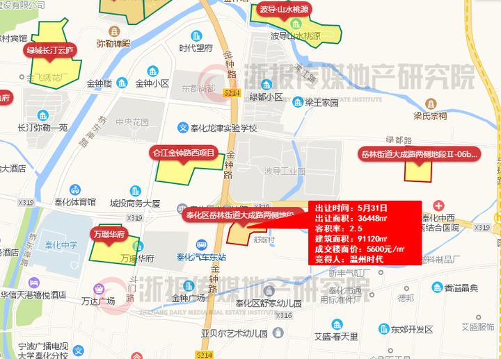 岳林街道大成路两侧地段Ⅲ-01b地块区位图 (来源:浙报传媒地产研究院"