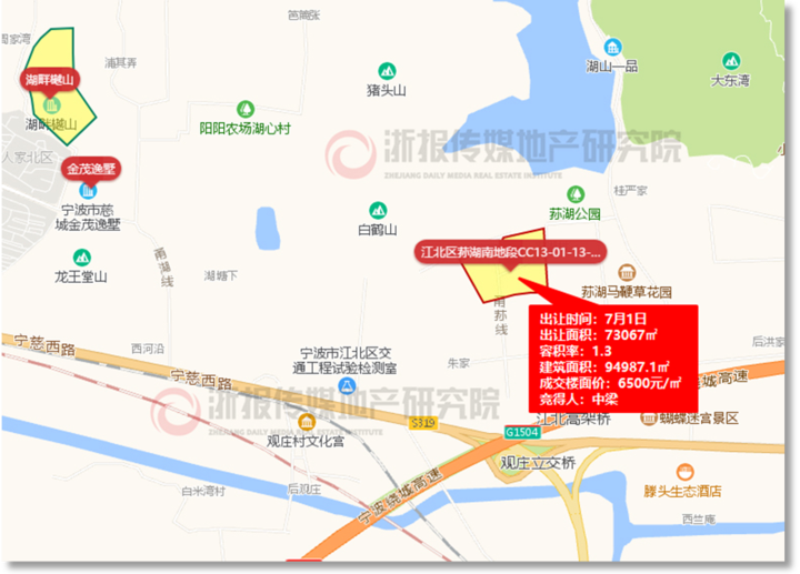 江北区慈城板块宅地区位图