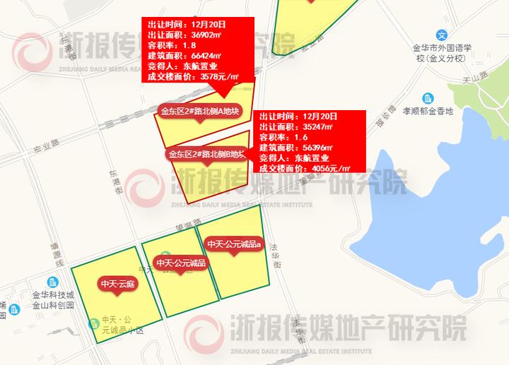 富春湾新城宅地 东航置业独揽金华两宅地金东区2#路北侧a,b地块区位图