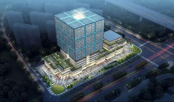 钱塘江南岸增添了一座造型酷似魔方的建筑萧山科技城创业谷.