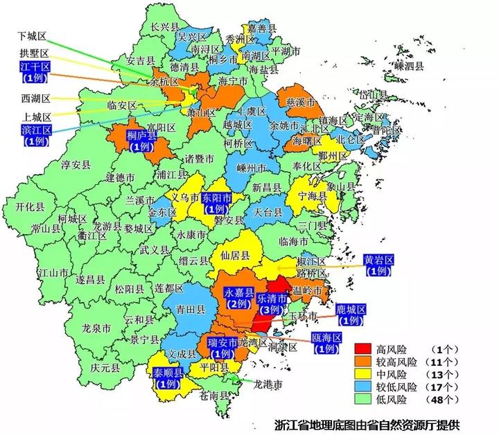 衢州6县市区低风险浙江更新县域疫情五色图评估结果