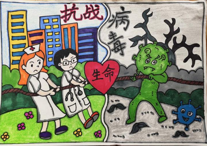 画笔战"疫" 情系家国 东关小学毓菁师生用书画作品传递疫情防控正能量