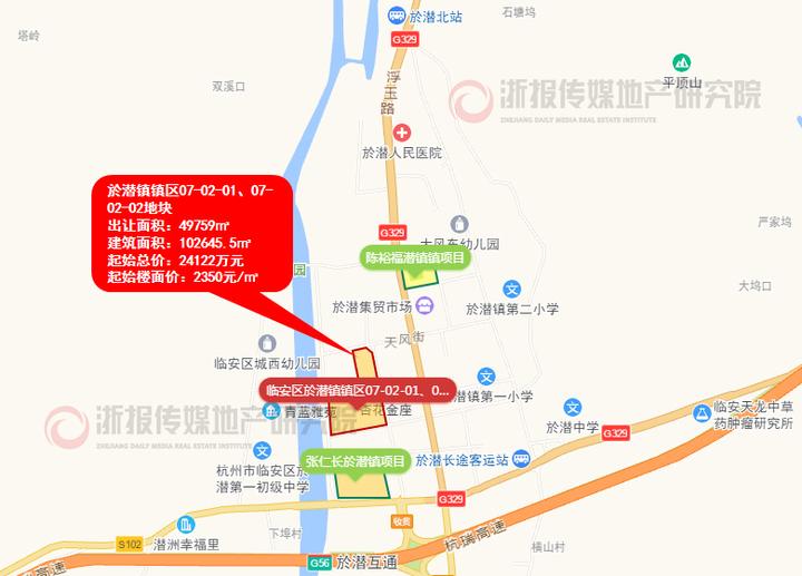 於潜镇地块位置图(来源 浙报传媒地产研究院 决策通)