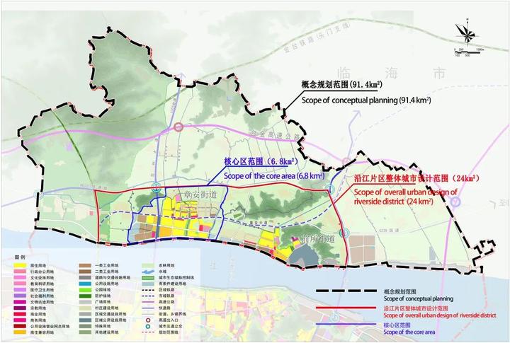 东至椒江二桥,南至椒江江堤,西至杭绍台铁路,北至椒北快速路.