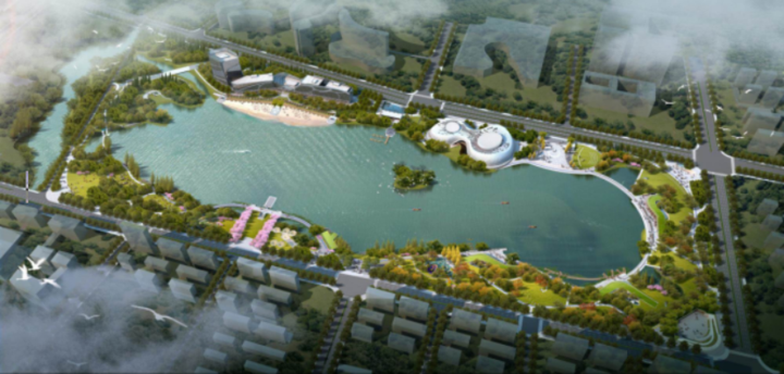 金沙湖公园项目(四期)景观工程   地理位置   金沙湖公园位于杭州