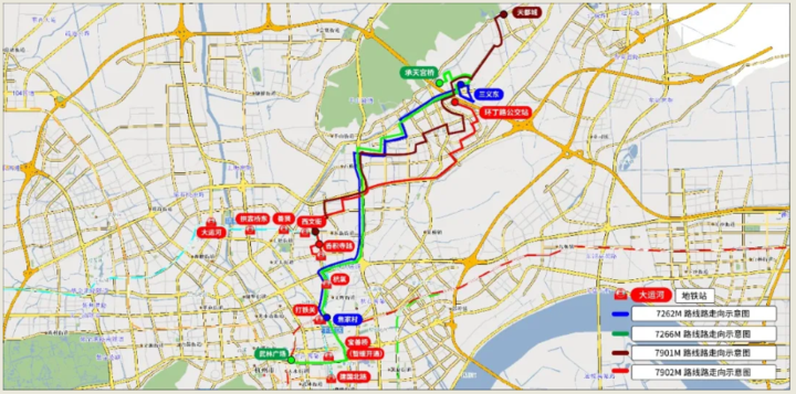 4条"快线 地铁"接驳线示意图