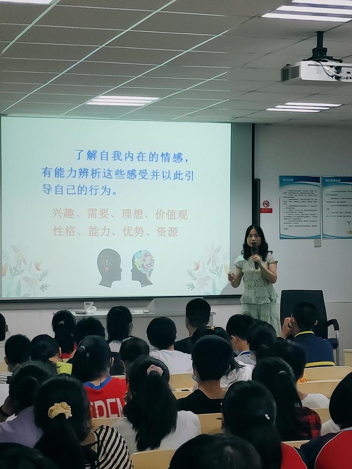 提高情商快乐生活张杰中学八年级学生听心理健康课