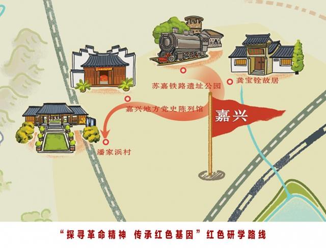 苏嘉铁路遗址公园,龚宝铨故居,嘉兴地方党史陈列馆,潘家浜村这四个