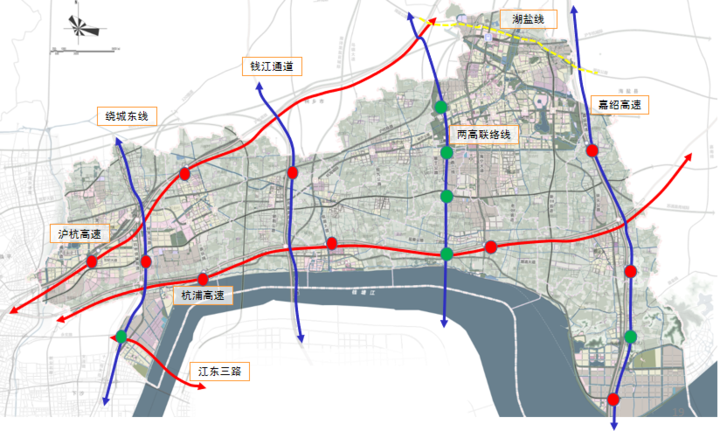 十六互通"高速公路体系 三横 沪杭高速 杭浦高速 江东三路过江通道