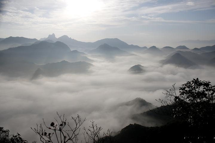 大洋 摄于浦江斗鸡岩 云海环绕群山,在晨光映照下显得分外妖娆.