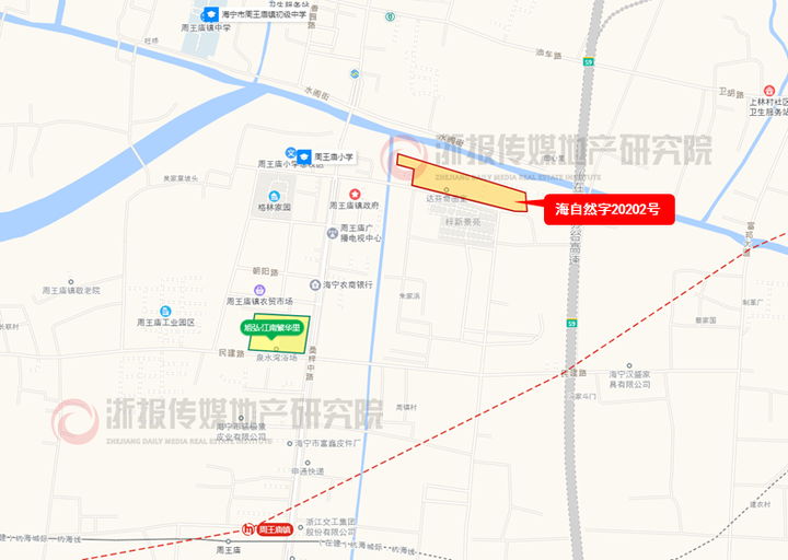 嘉兴海宁周王庙地块位置图(来源:决策通)