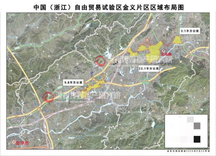 中国(浙江)自由贸易试验区金义片区区域布局图义乌新一轮地价周期到来