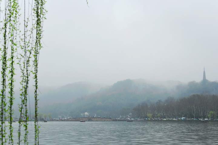 烟雨西湖 春寒料峭