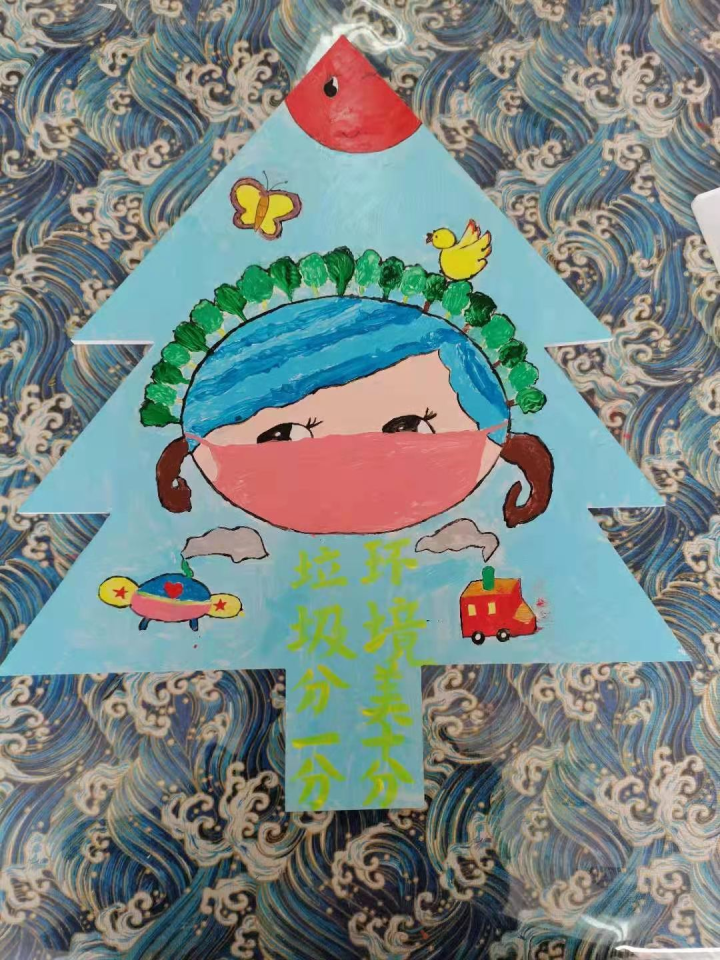 仙居小学生绘画校园环保提示牌争做文明使者