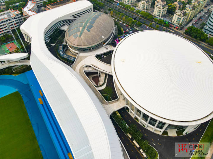 航拍临平体育中心首批改扩建杭州亚运场馆亮相