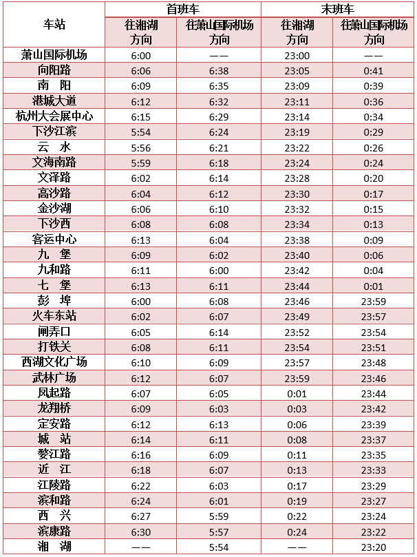 时刻表快收好国庆长假杭州地铁运营时间有调整