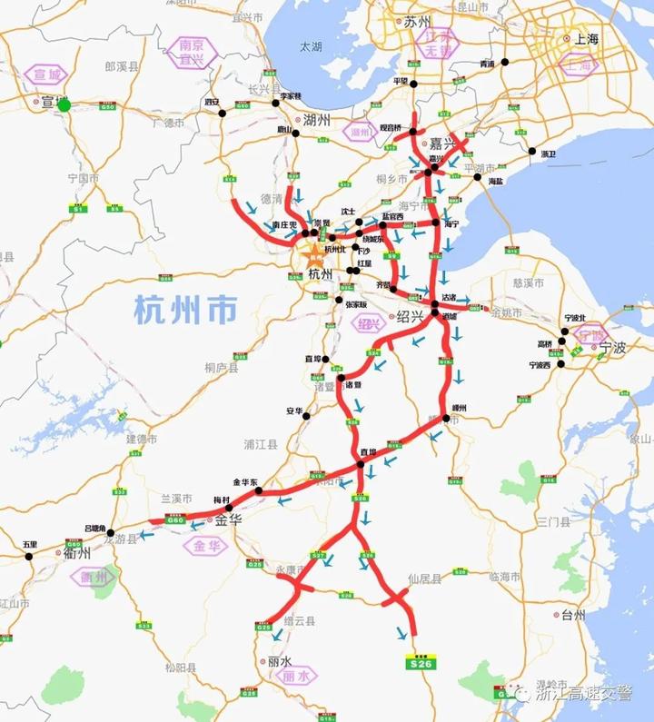 国庆长假期间,浙江高速和国省道主干道原则上一律停止