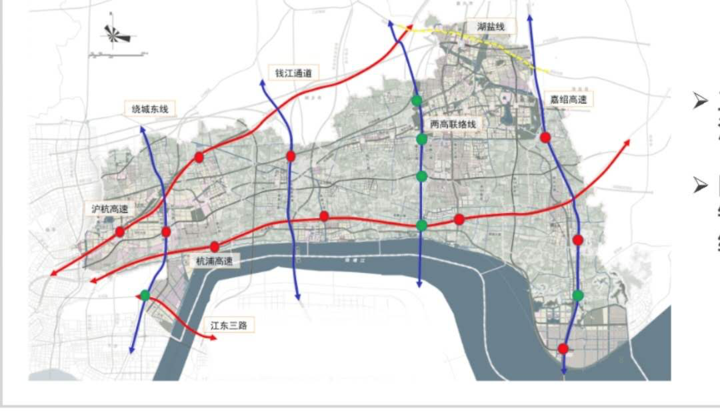 杭州绕城东线高速 4条道路与下沙联通 海宁安镇(高新区)与杭州