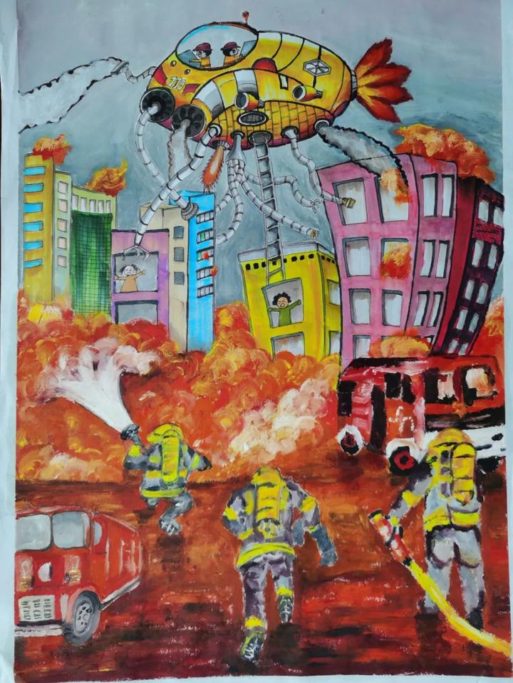 台州市青少年儿童消防绘画大赛小学组获奖作品展示