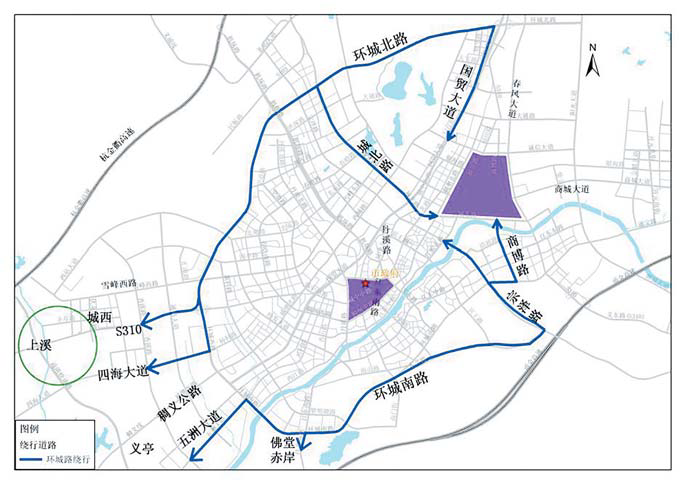 交警建议通过环城路分流前往国际商贸城的车辆.