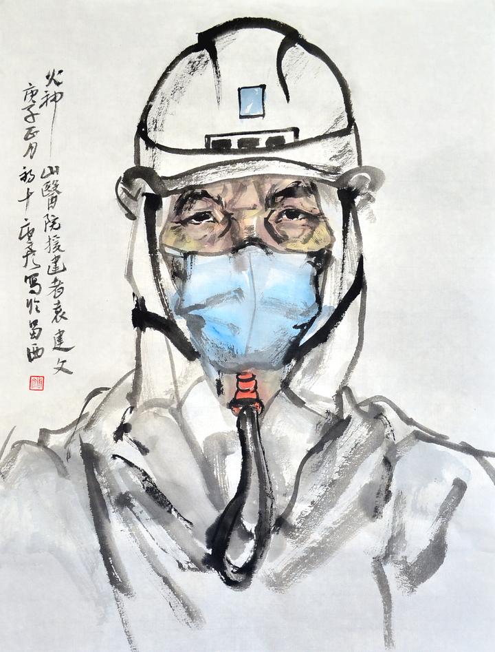 艺术战疫 | 青年画家唐彦笔下的写意抗疫人物