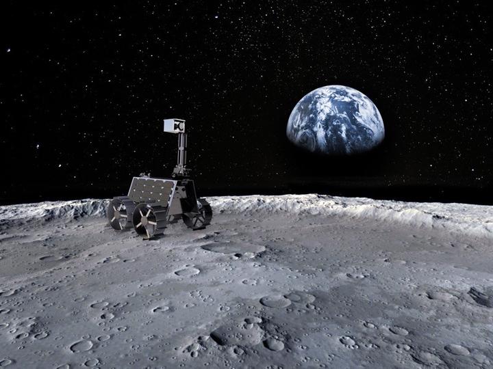 阿联酋第一辆月球车“拉希德”（艺术概念图）。图片来源：《自然》网站