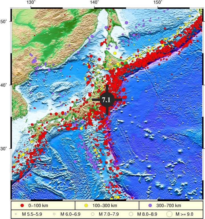 日本福岛附近海域再发生地震震级5 3