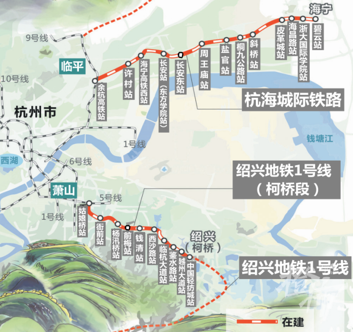 预计本月底上新 杭州人可坐地铁去海宁和绍兴